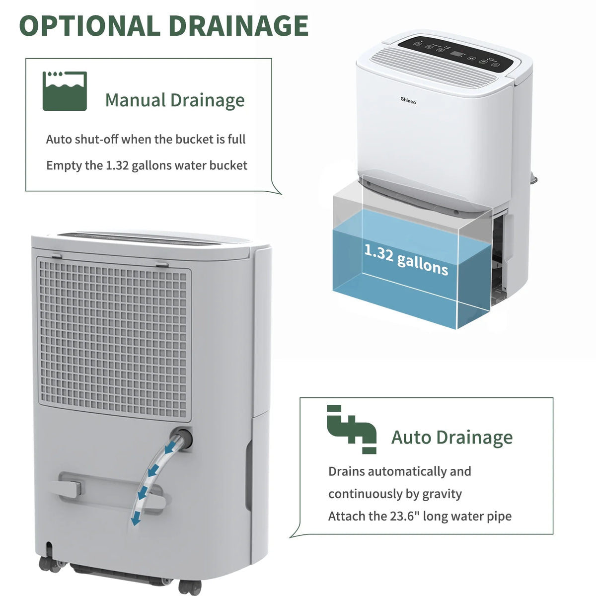 120-Pint Dehumidifier with Drain Hose E538629