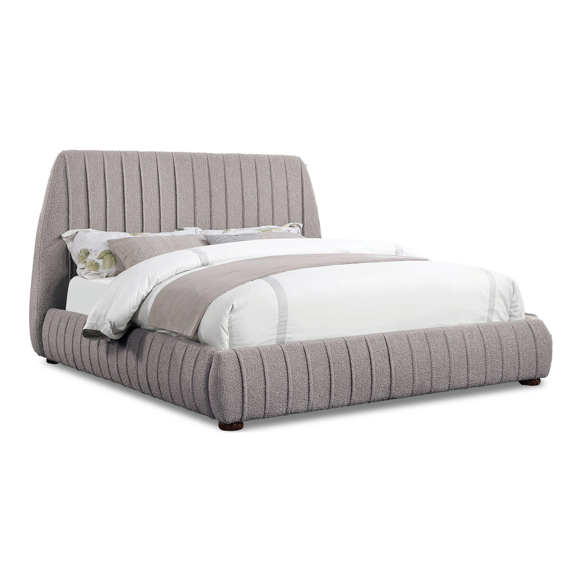 Gray California King Fabric Panel Bed D181