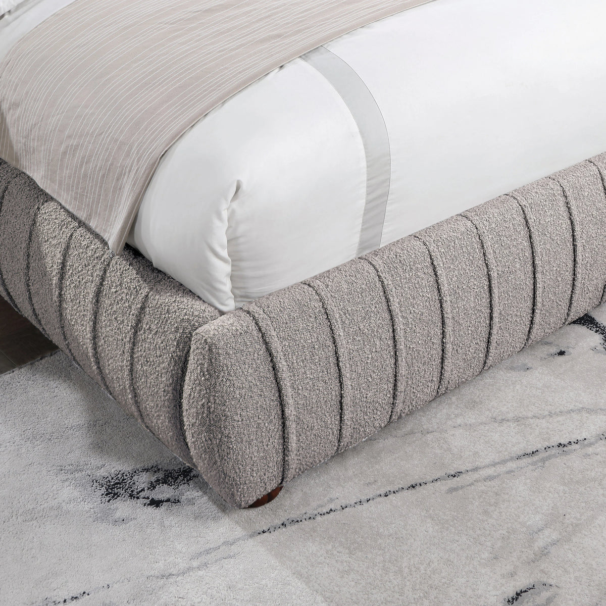 Gray California King Fabric Panel Bed D181