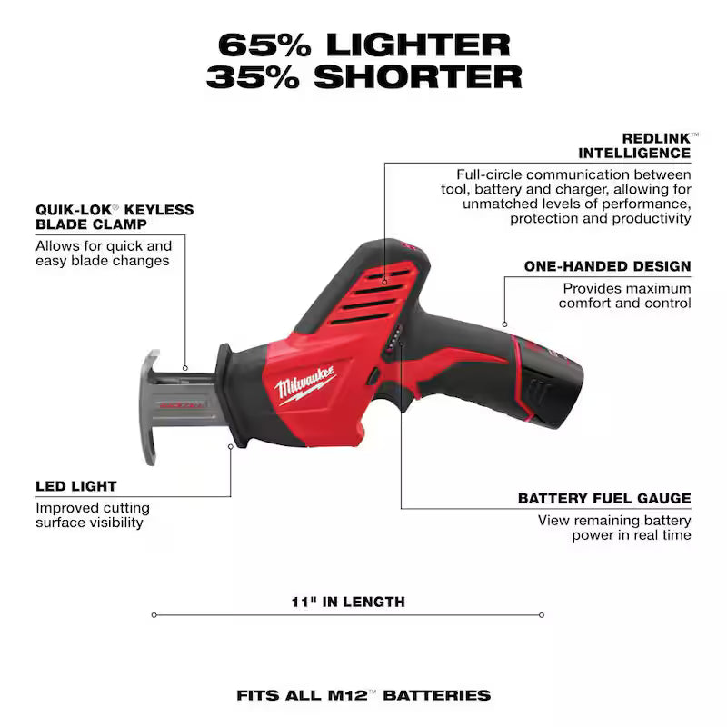 12V Cordless Reciprocating Saw Kit with 4.0Ah Battery V5220
