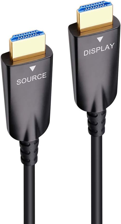 100ft Fiber Optic HDMI Cable 4K 30Hz 1080p 60Hz Black Pack of 2 N5483