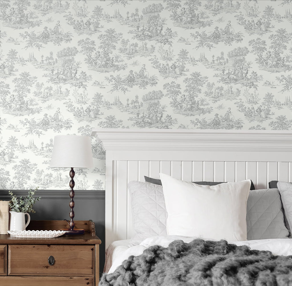 Grey Toile Peel and Stick Wallpaper N491