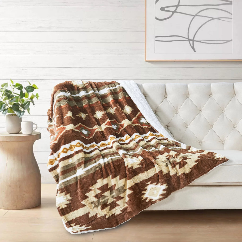 Faux Fur Sherpa Throw 50" x 60" L5315