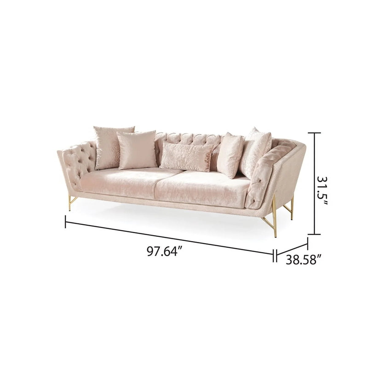 2 Pc Beige Wood Living Room Set A52904