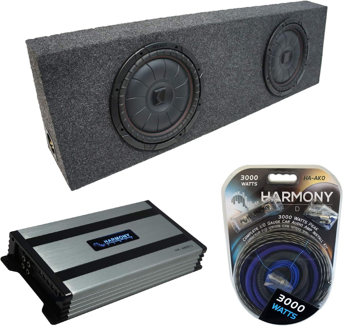 Dual 12 Sub Box Enclosure & Amp I39122
