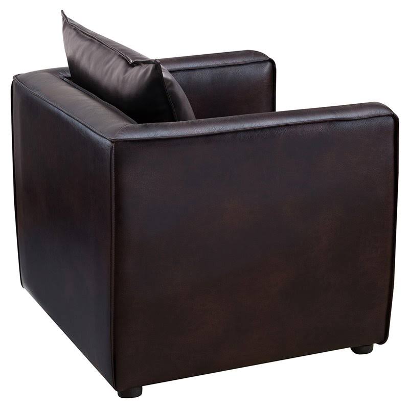 Brown Faux Leather Accent Chair C825