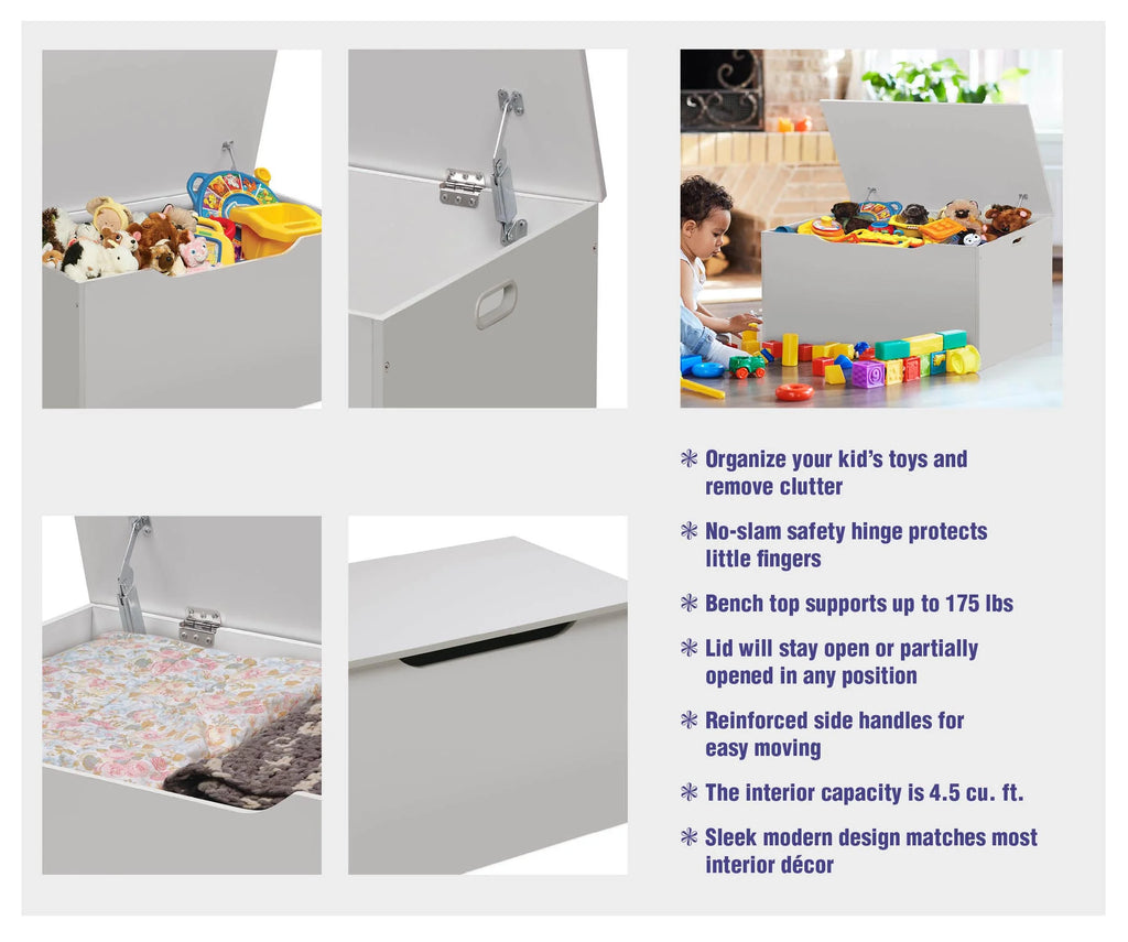 White Wooden Toy and Storage Box J533833