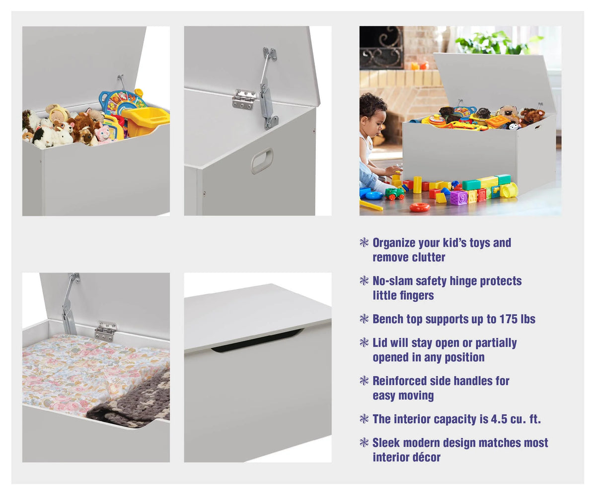 White Wooden Toy and Storage Box J533833
