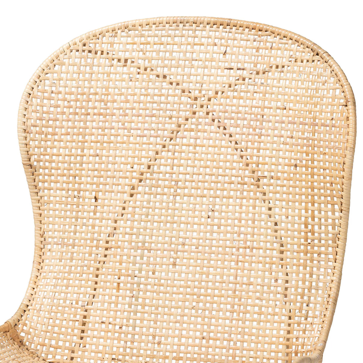 Natural Brown Mahogany and Rattan 2-Piece Dining Chair Set I322216