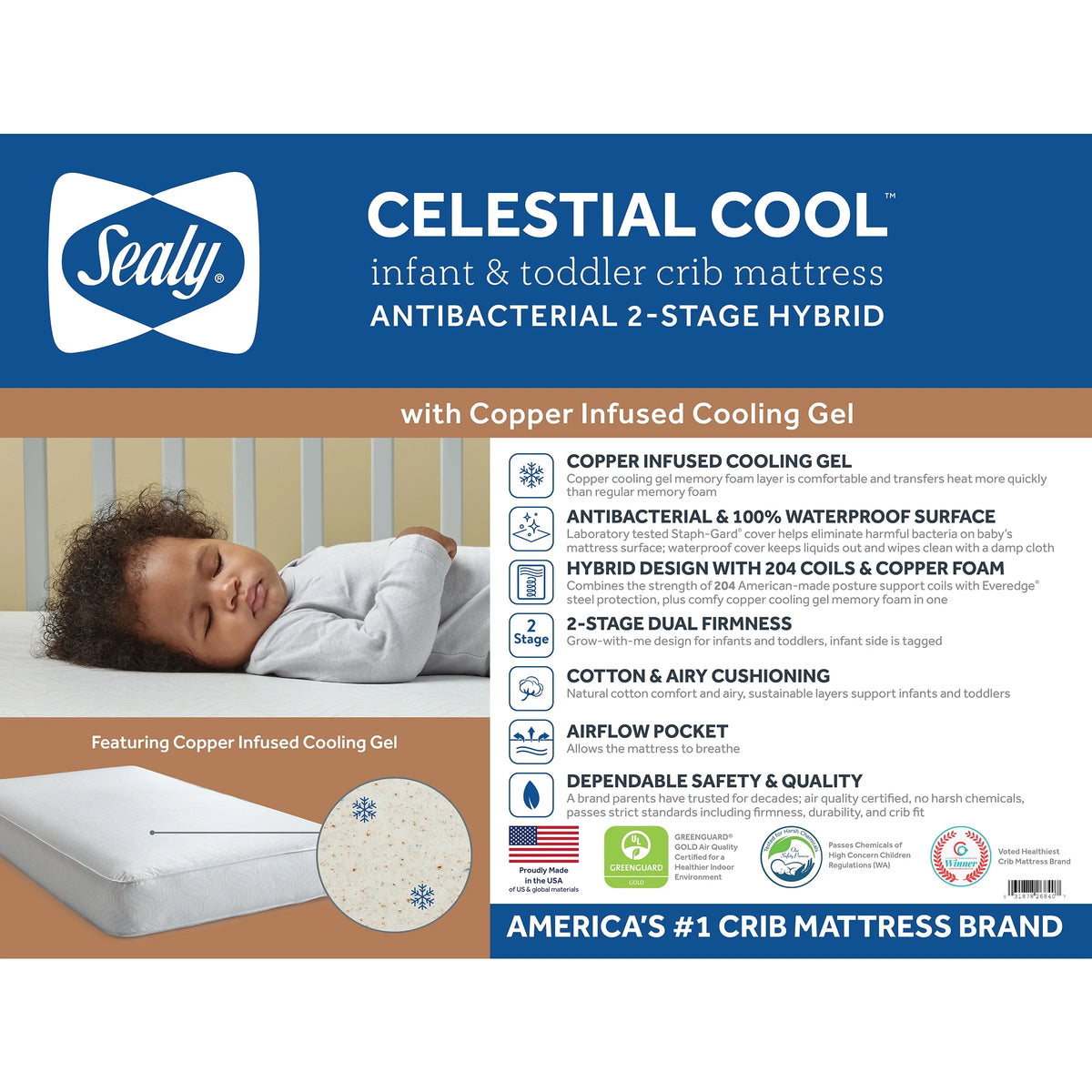 2-Stage Hybrid Baby Crib & Toddler Mattress C630