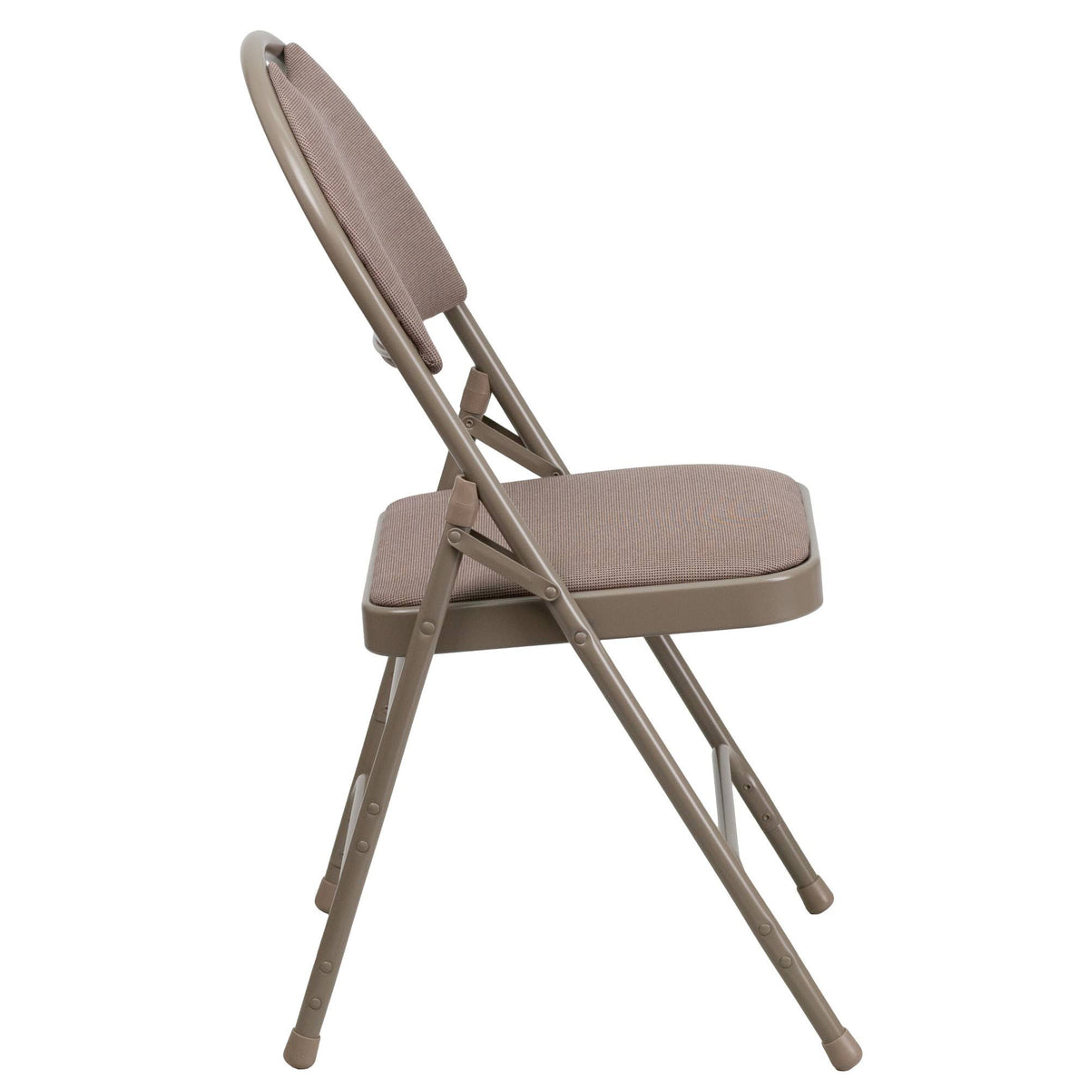 Beige Fabric Metal Folding Chair W2753