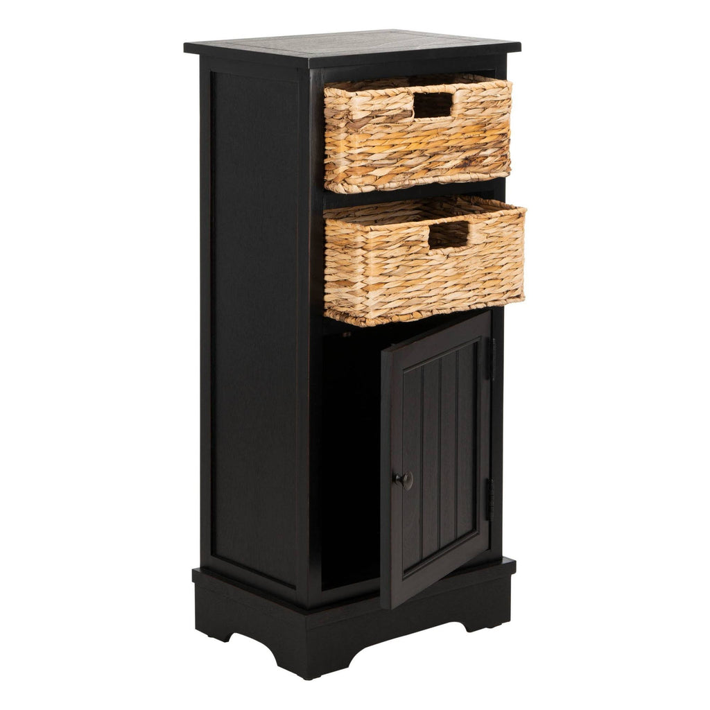 Distressed Black Cabinet A3409