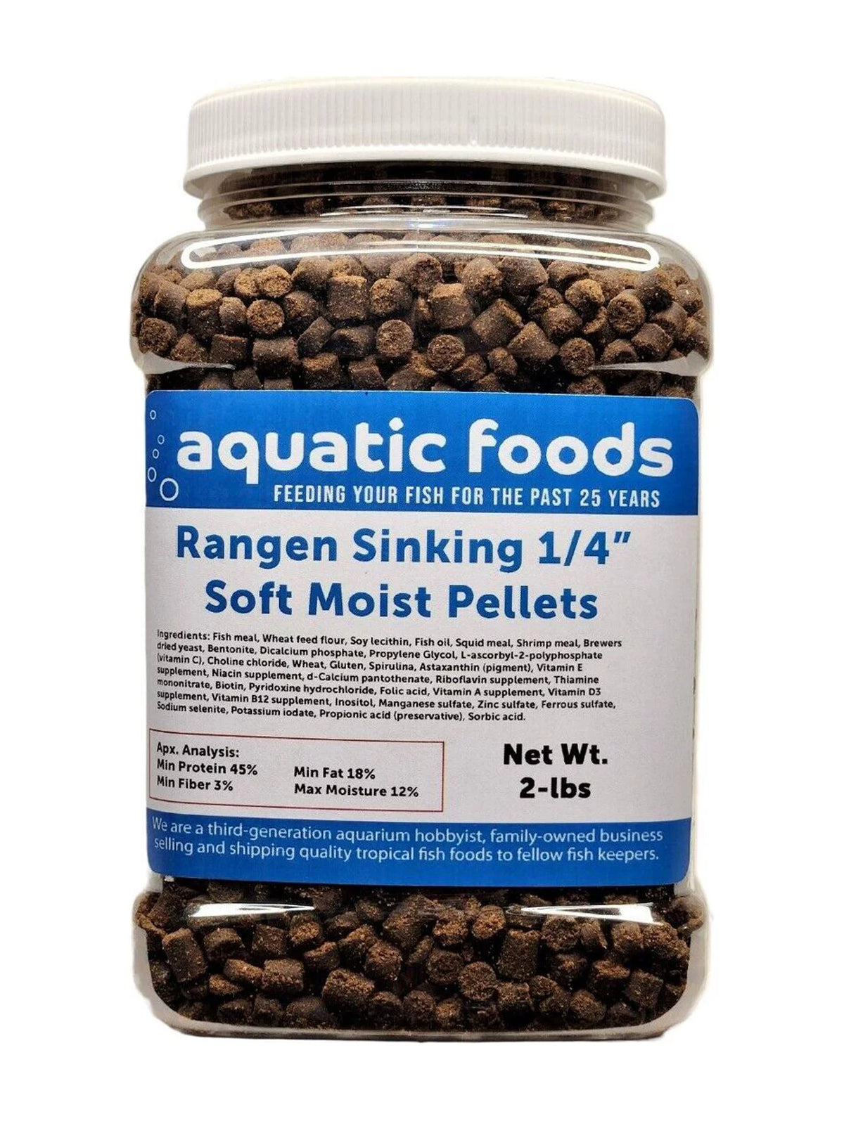 1/4" Soft Moist Sinking Salmon Pellets 2-lb Med Jar Y7512