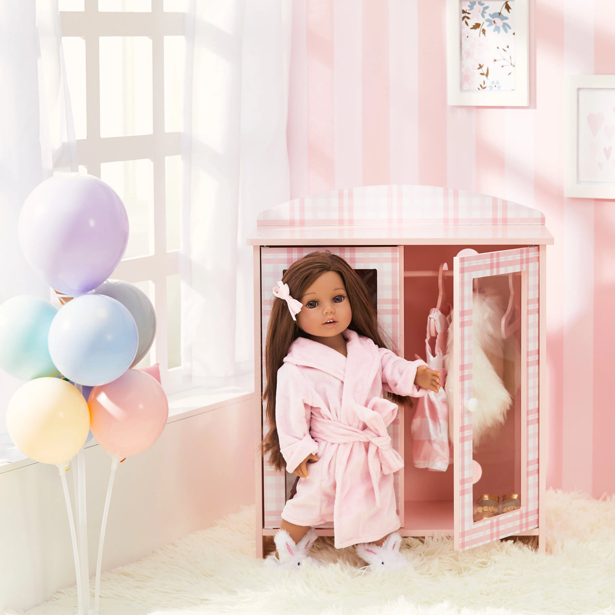 Pink Doll Robe and Slippers D543202