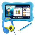 7 inch Kids Learning Tablet with Headphone Blue Set Z612