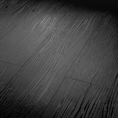 Black Peel and Stick Vinyl Floor Tile 18-Planks 6x36 N303