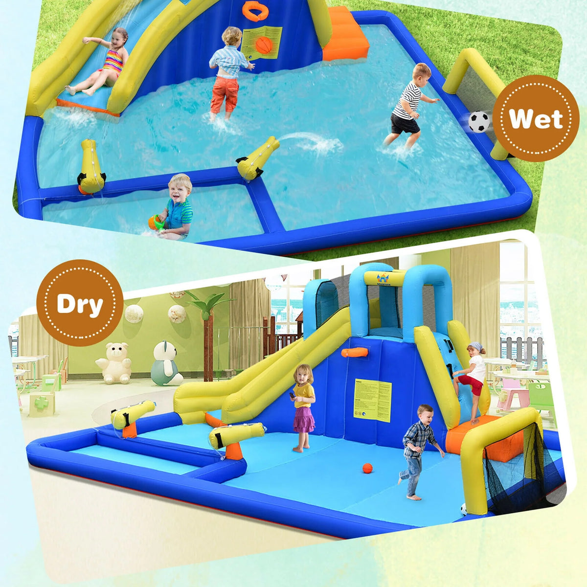 Inflatable Water Slide Bounce House Splash Pool with Blower P652