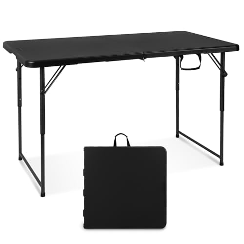 4 Foot Heavy Duty Plastic Folding Table with Carrying Handle M532651