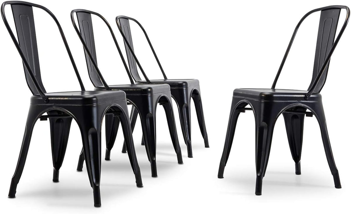 Stackable Metal Dining Chairs Set of 4 Red B339244