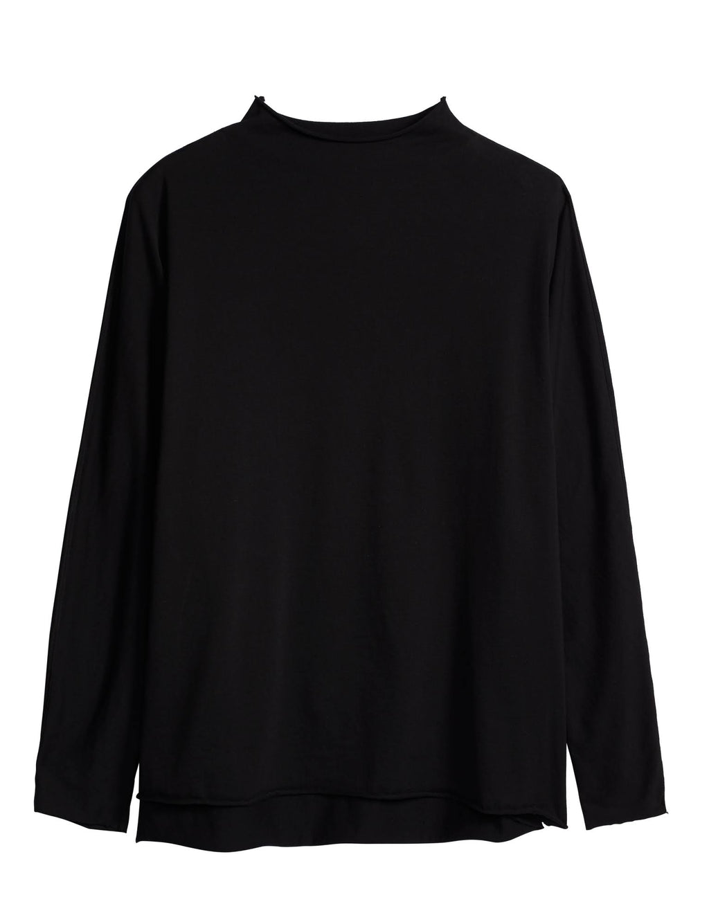 Black Long-Sleeve Funnel Neck Capelet G969620