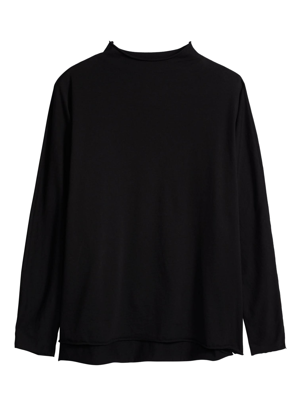 Black Long-Sleeve Funnel Neck Capelet G969620