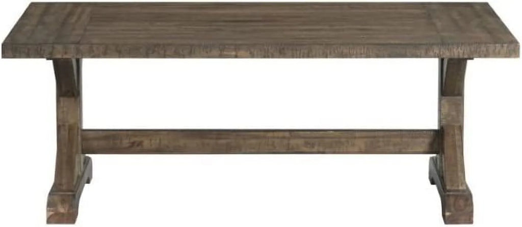 48" Solid Wood Trestle Base Coffee Table in Walnut Brown X48150