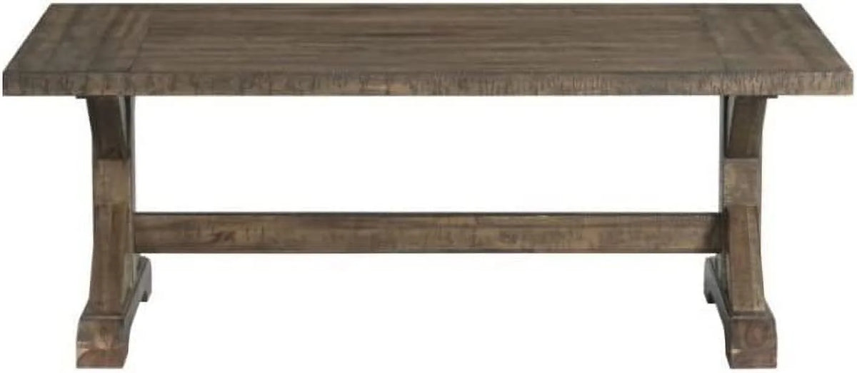 48" Solid Wood Trestle Base Coffee Table in Walnut Brown X48150