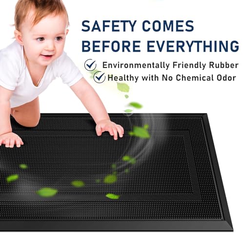 Black Heavy Duty Rubber Doormat W19392