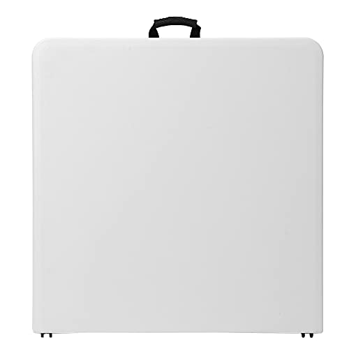 6 ft White Plastic Folding Table with Steel Legs H21848