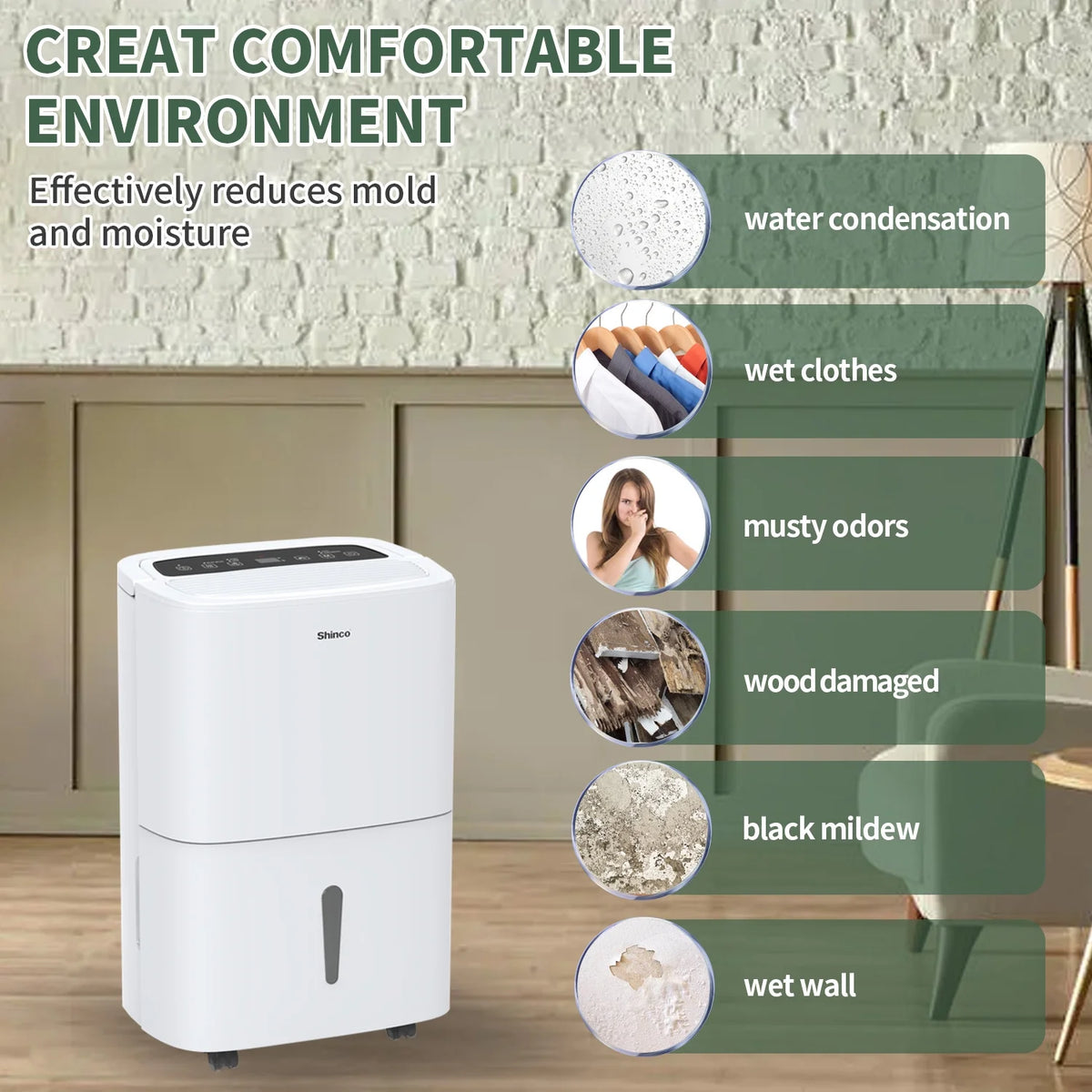 120-Pint Dehumidifier with Drain Hose E538629