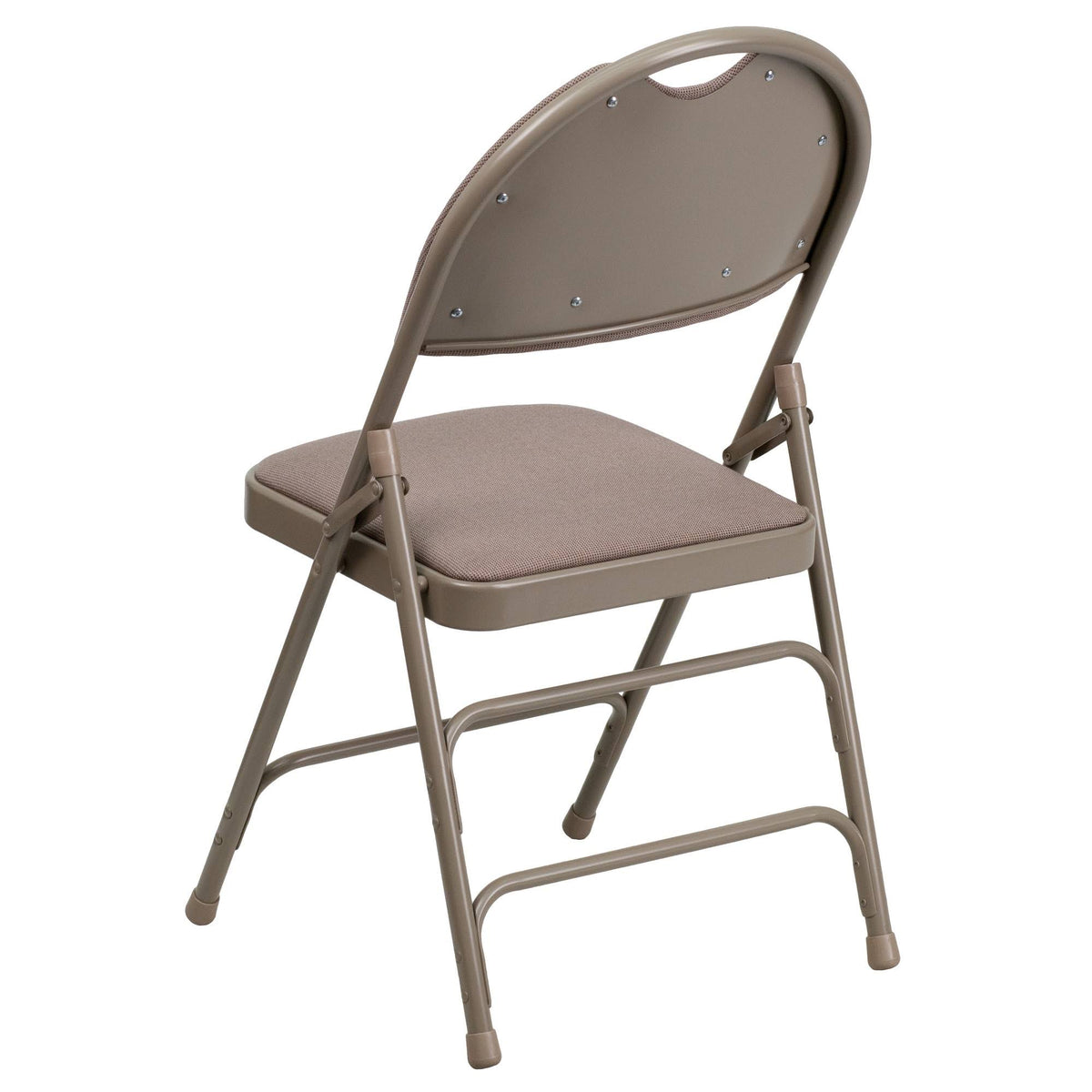 Beige Fabric Metal Folding Chair W2753