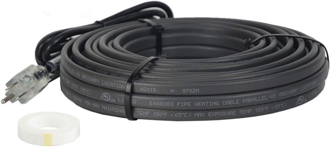 120V 18ft Self-Regulating Heat Cable with Glass Tape X50880