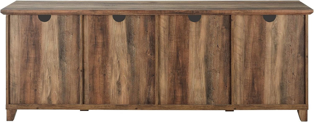 70 Inch Rustic Oak Glass and Wood TV Stand D229