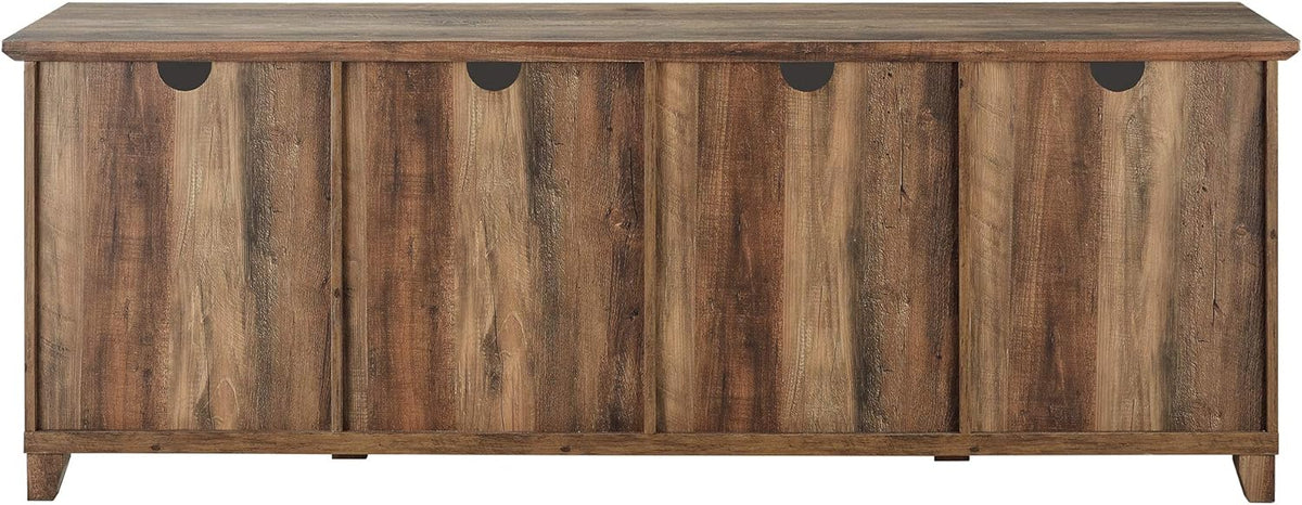70 Inch Rustic Oak Glass and Wood TV Stand D229