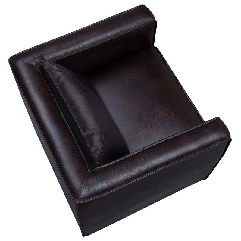 Brown Faux Leather Accent Chair C825