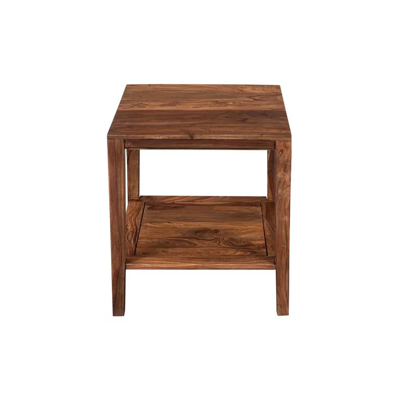 Sheesham Wood End Table Natural Finish Set of 2 V22431