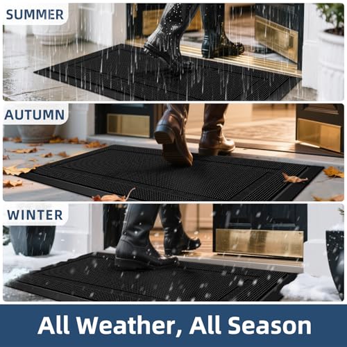 Black Heavy Duty Rubber Doormat W19392