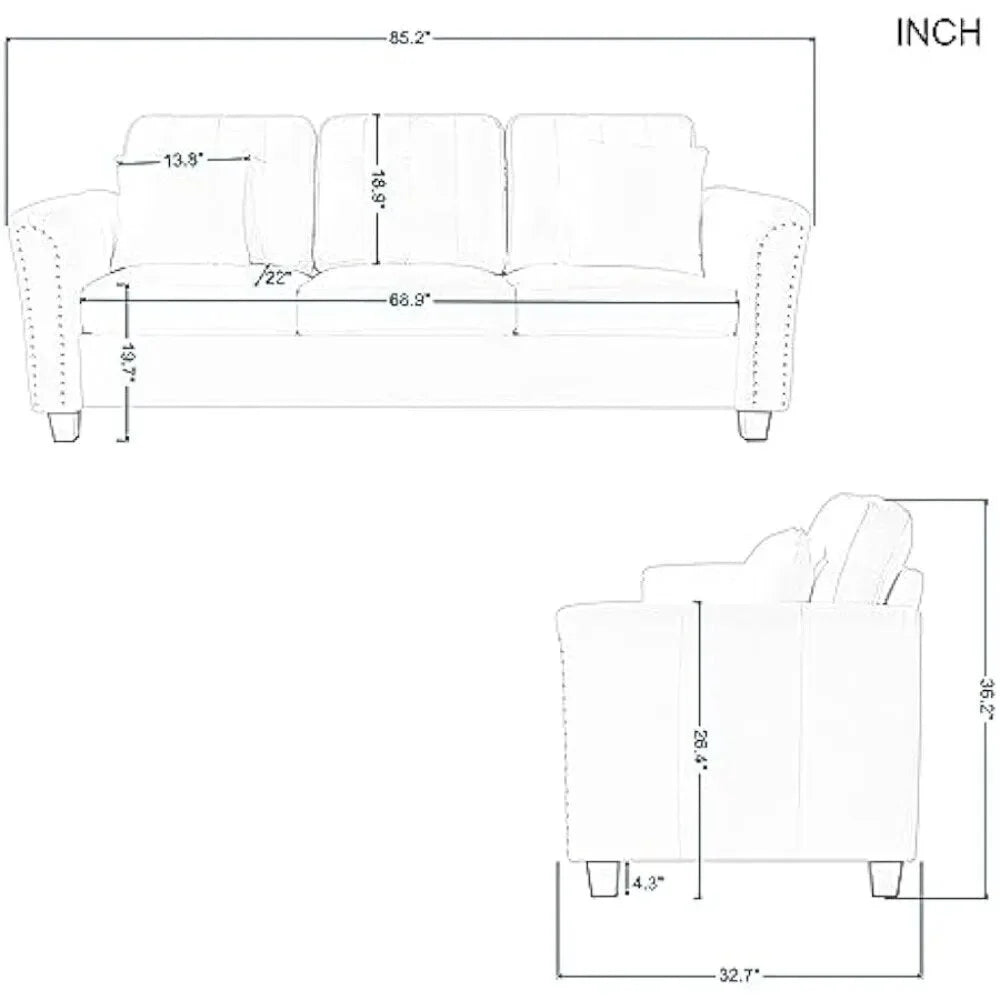 Grey 3 Seater Sofa X720257