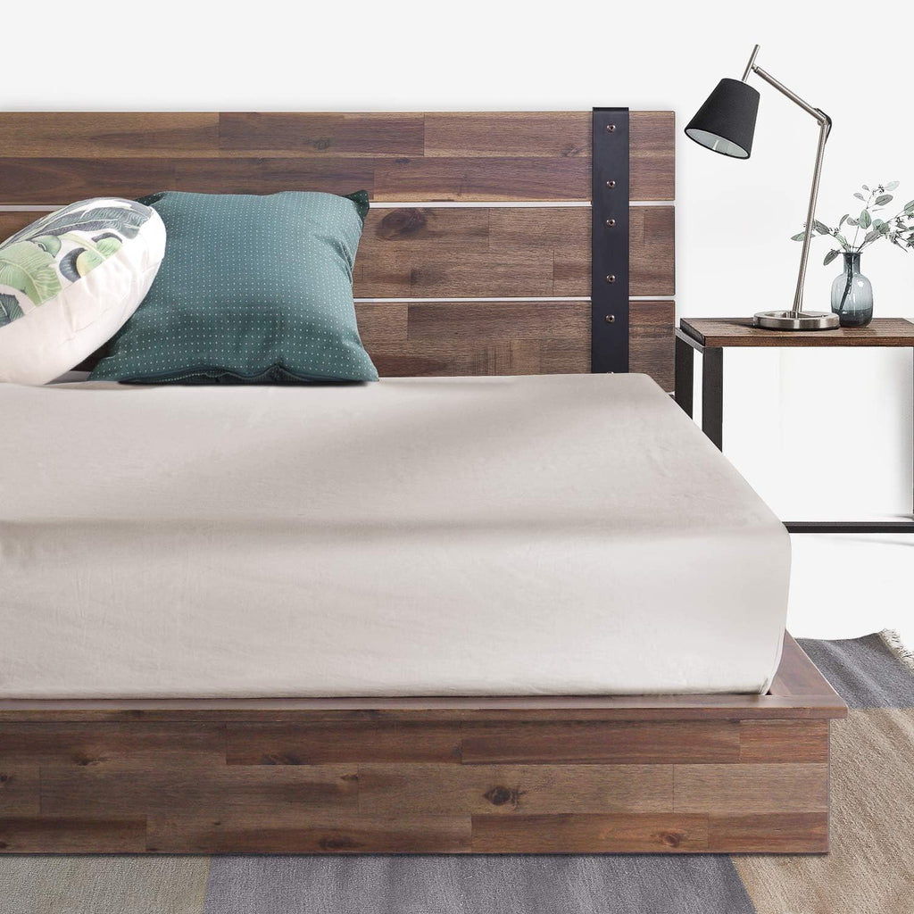 Metal and Wood Platform Bed Frame C9901