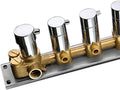 Brass 4 Outlet Thermostatic Shower Diverter Mixer Valve with Round Knobs in Chrome U570116