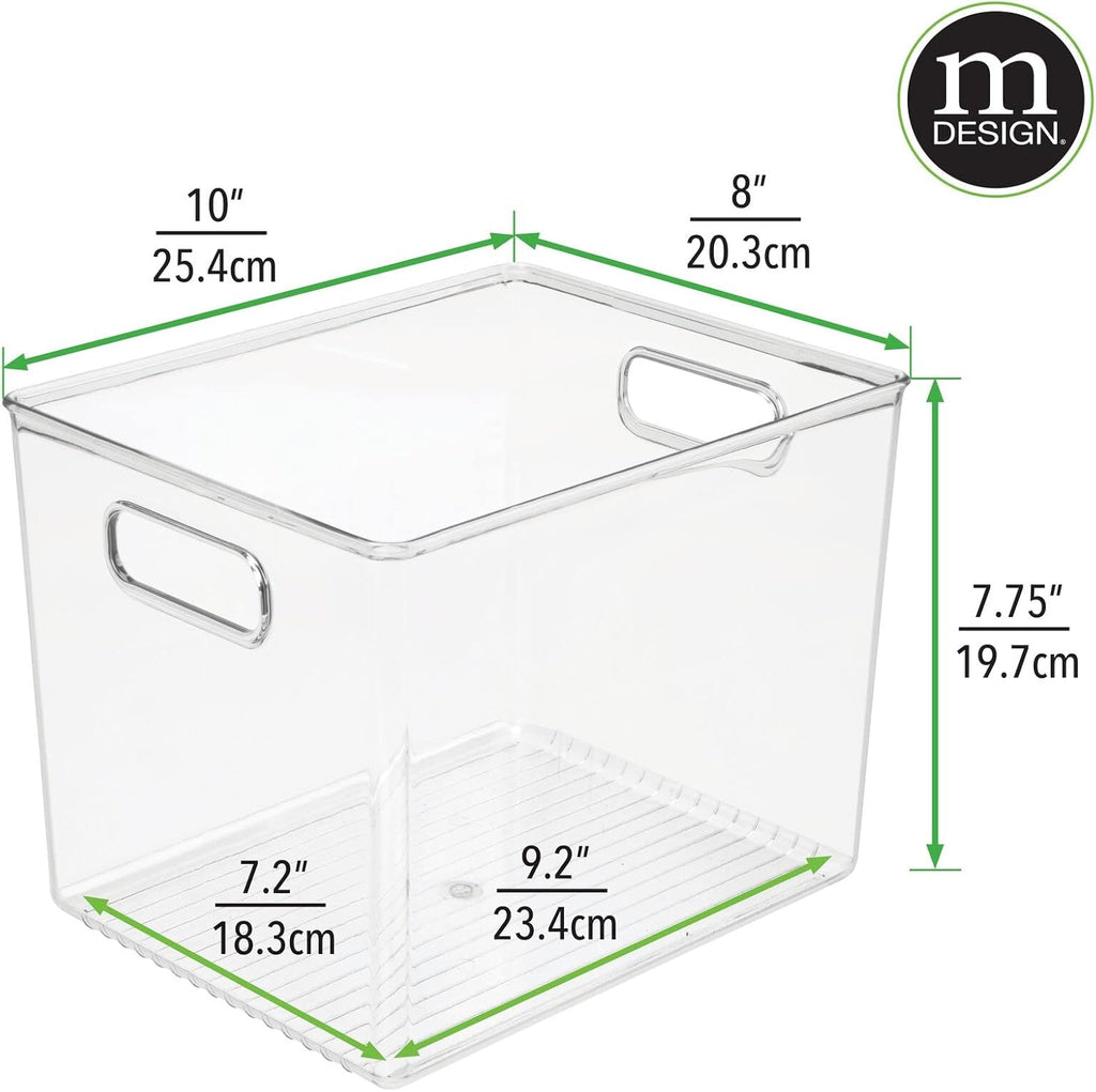Clear 8 Pack Plastic Storage Organizer Bin Basket with Handle T64464