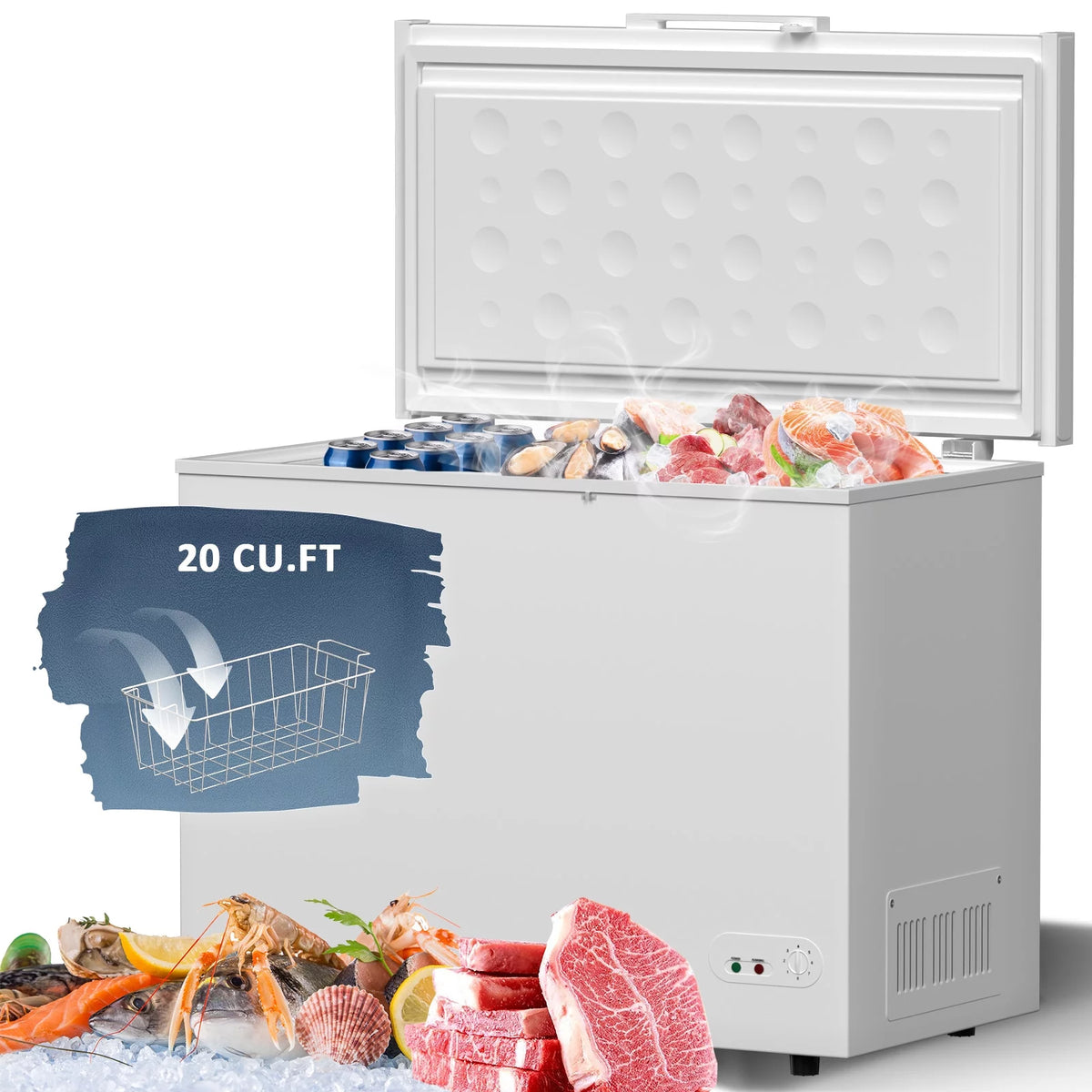 20 Cu.ft Chest Freezer with 2 Removable Baskets J3734