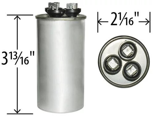35/7.5 uF MFD 370 VAC Dual Round Replacement Capacitor J260