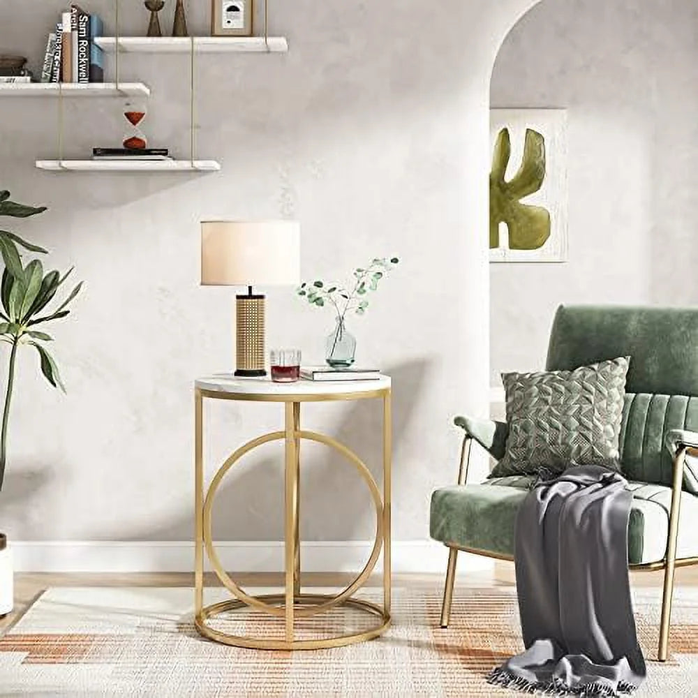 Round End Table Set of Two with Wood Top Q4116