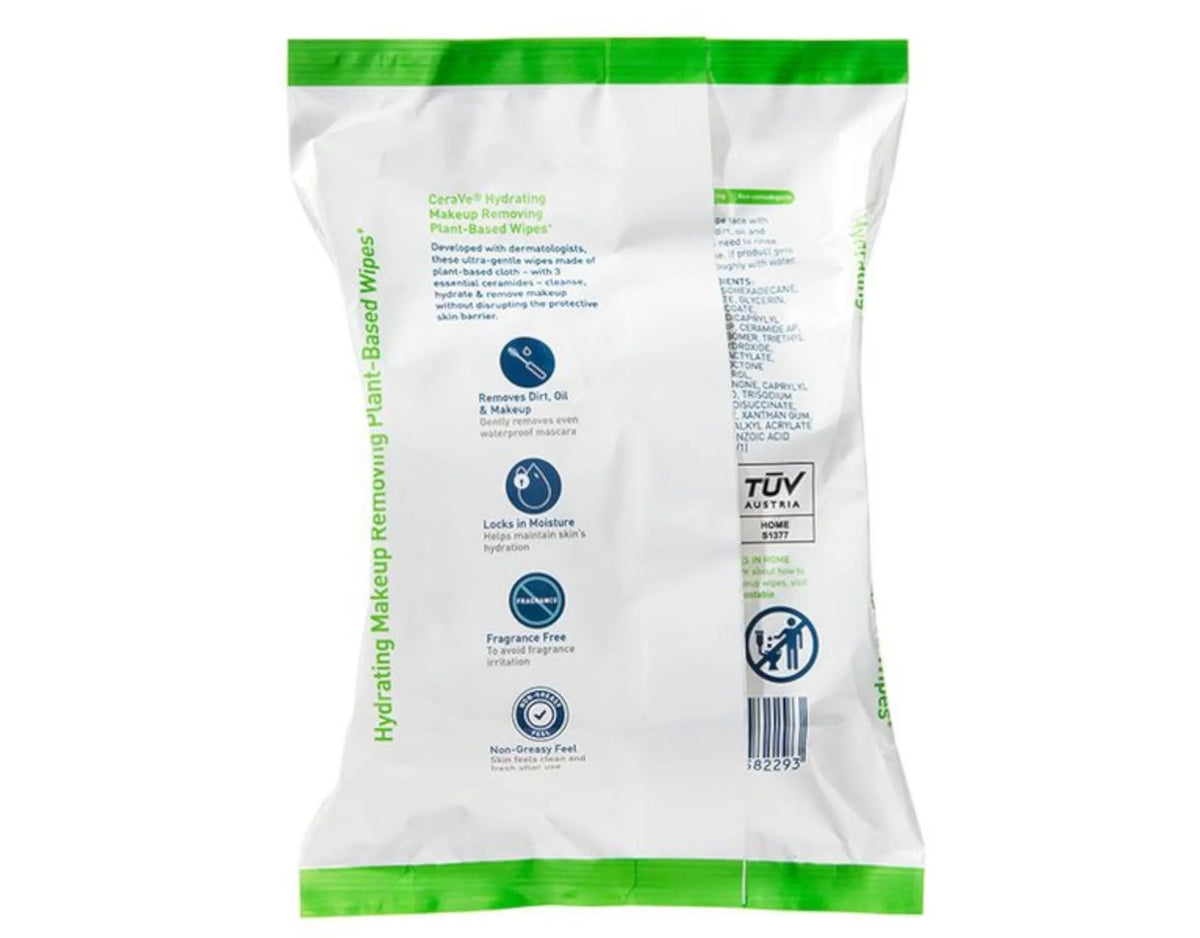 Hydrating Makeup Removing Plant-Based Wipes 25 Count Pack Of 2 S836