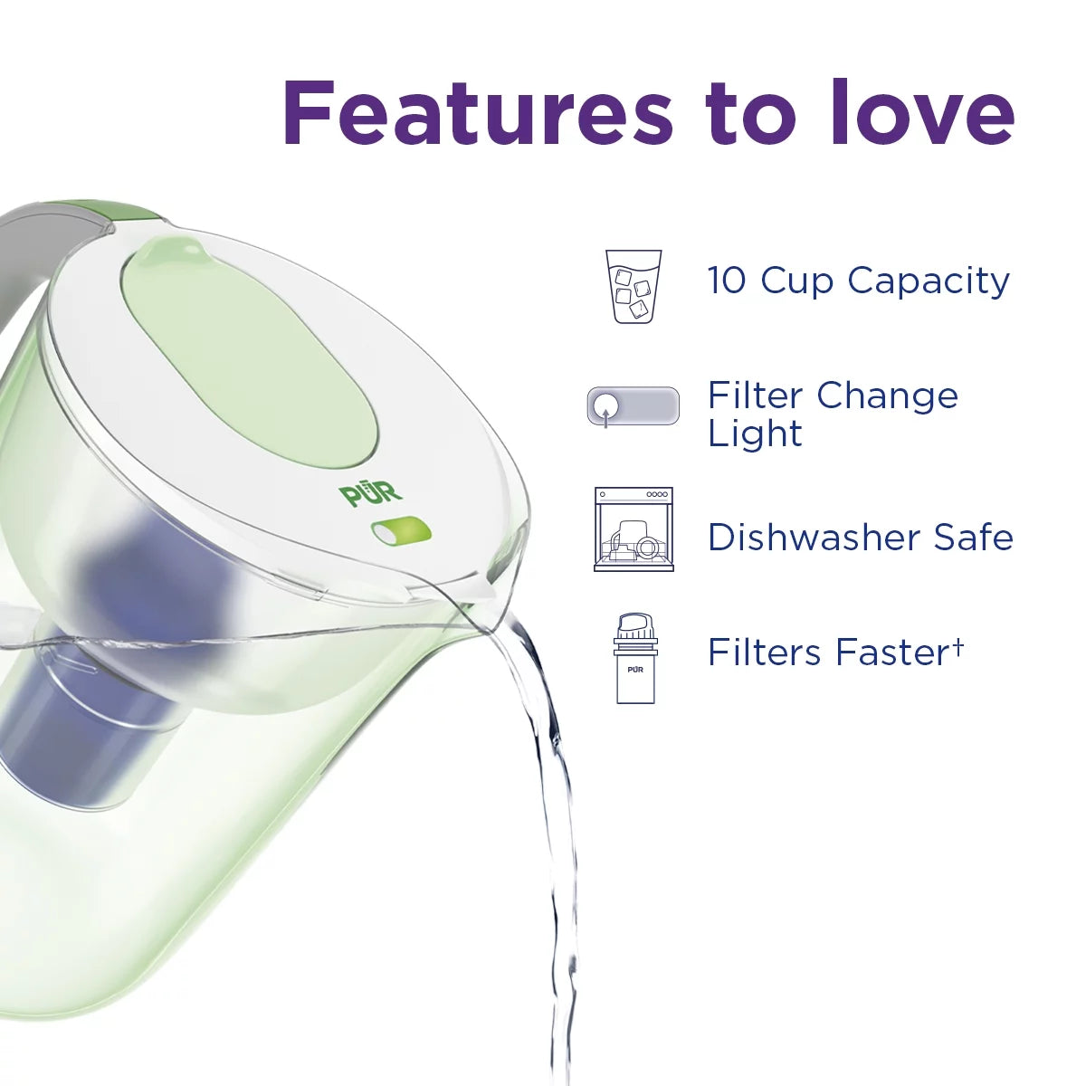 10-Cup Water Pitcher Filtration System H6879