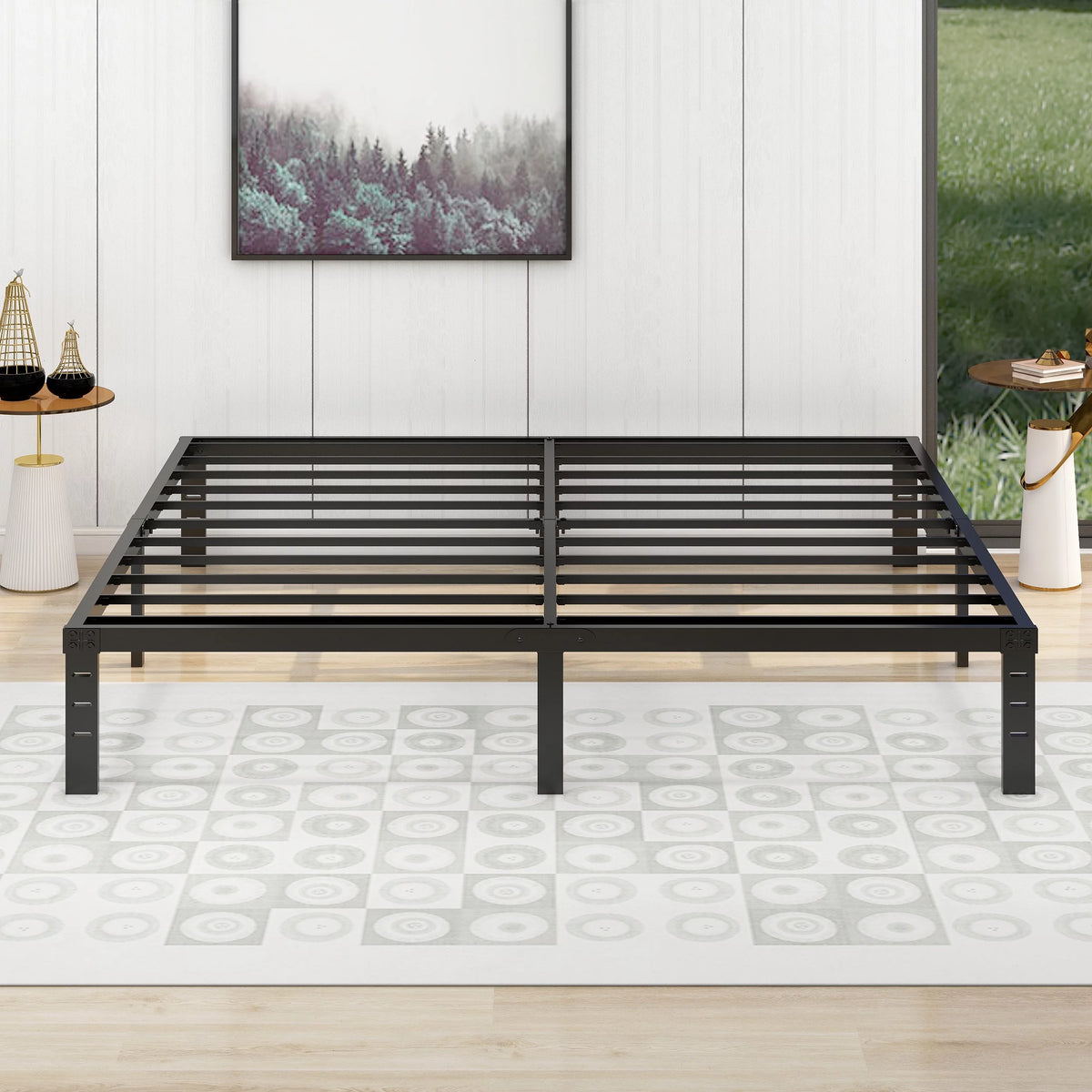 14 Inch Metal Platform King Bed Frame J846