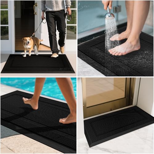 Black Heavy Duty Rubber Doormat W19392