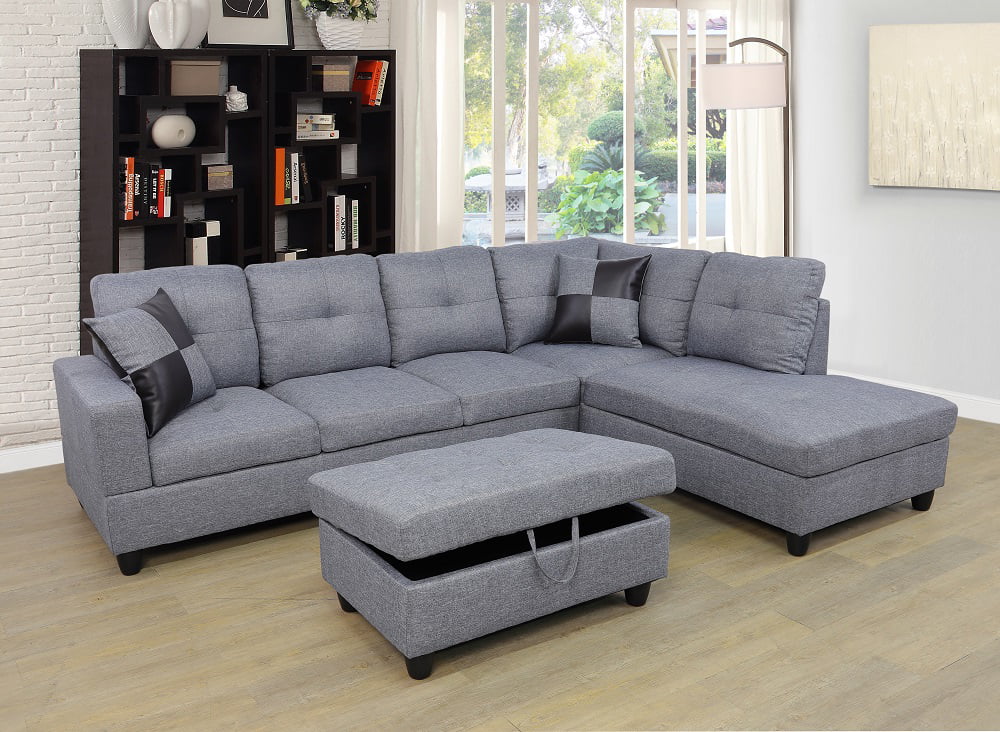 106.5'' Sectional Sofa with Storage Ottoman K1346