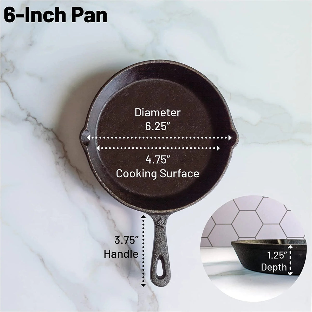 6-1/2 Inch Pre-Seasoned Cast Iron Skillet R954